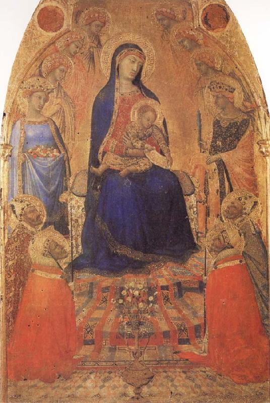  Madonna and Child Enthroned,with Angels and Saints